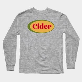 Cider! Retro Vintage Gold and Olive Decal Style Long Sleeve T-Shirt